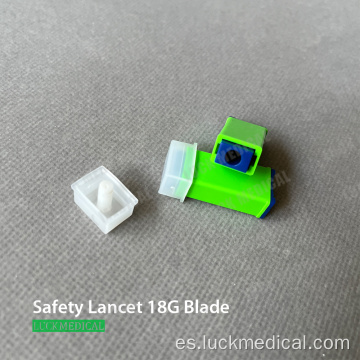 Lanceta de sangre de acero inoxidable estéril 18g cuchilla